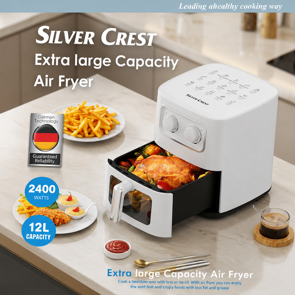 Silver Crest Extra Large Capacity Air Fryer 12L