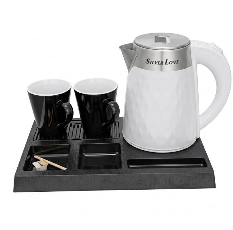 Silver Love Premium Electric Kettle & Tray Set (2.0L)
