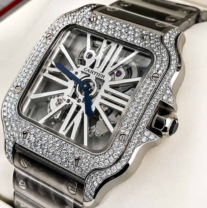 Cartier Santos Skeleton Luxury Wristwatch