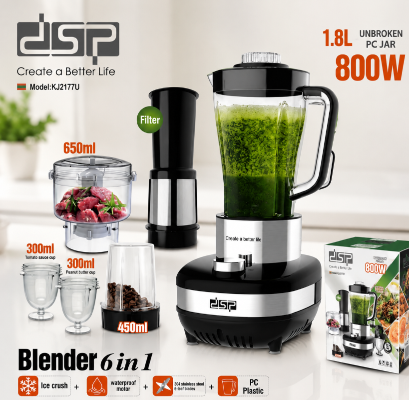 dsp 6in1 Multi-Function Food Processor Blender