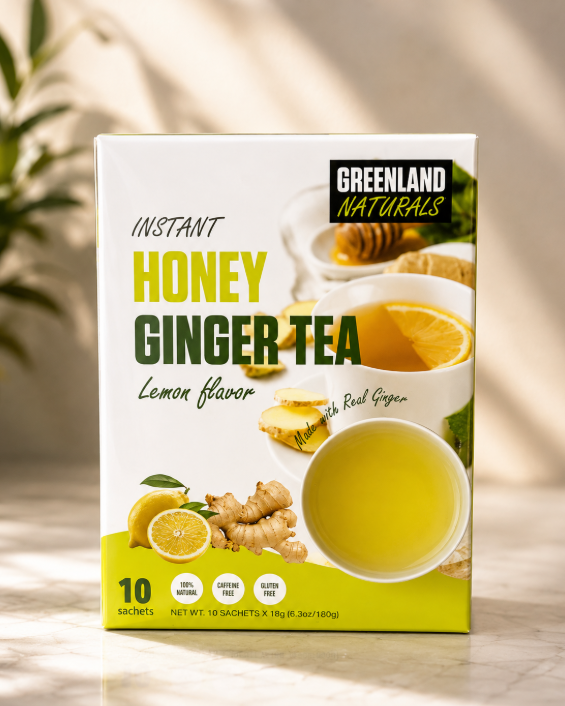 Greenland Naturals Instant Honey Ginger Tea – Lemon Flavor