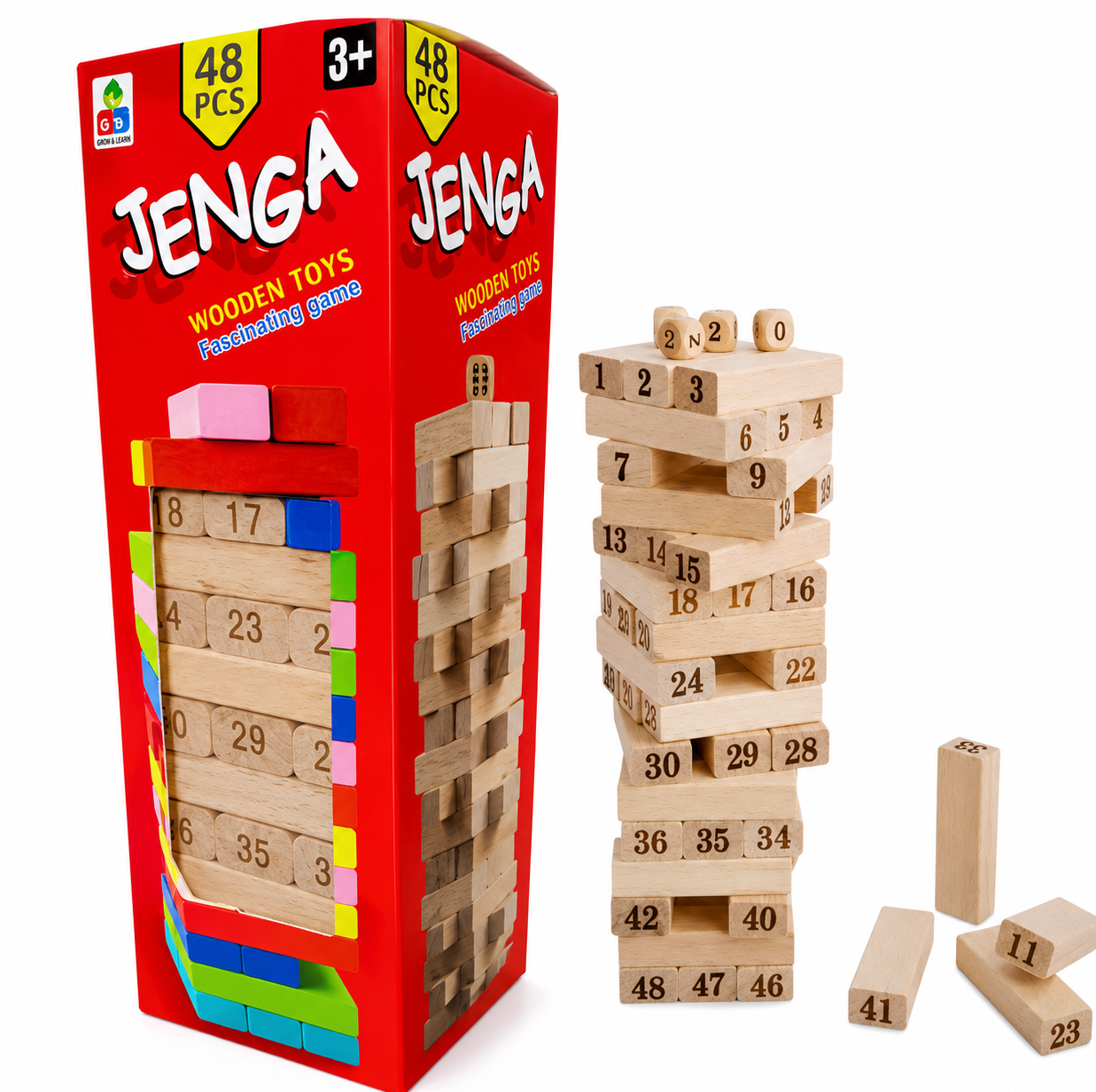 Classic 48-Piece Wooden Stacking Jenga  Game