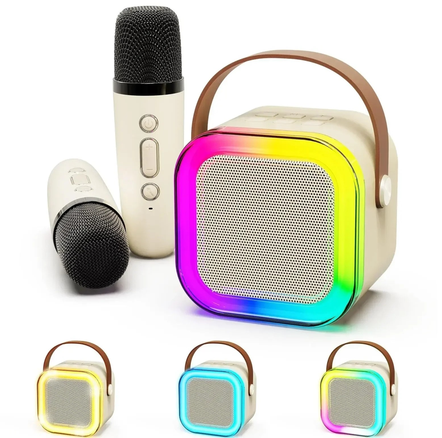 Portable Bluetooth Karaoke Machine with Dual Wireless Microphones