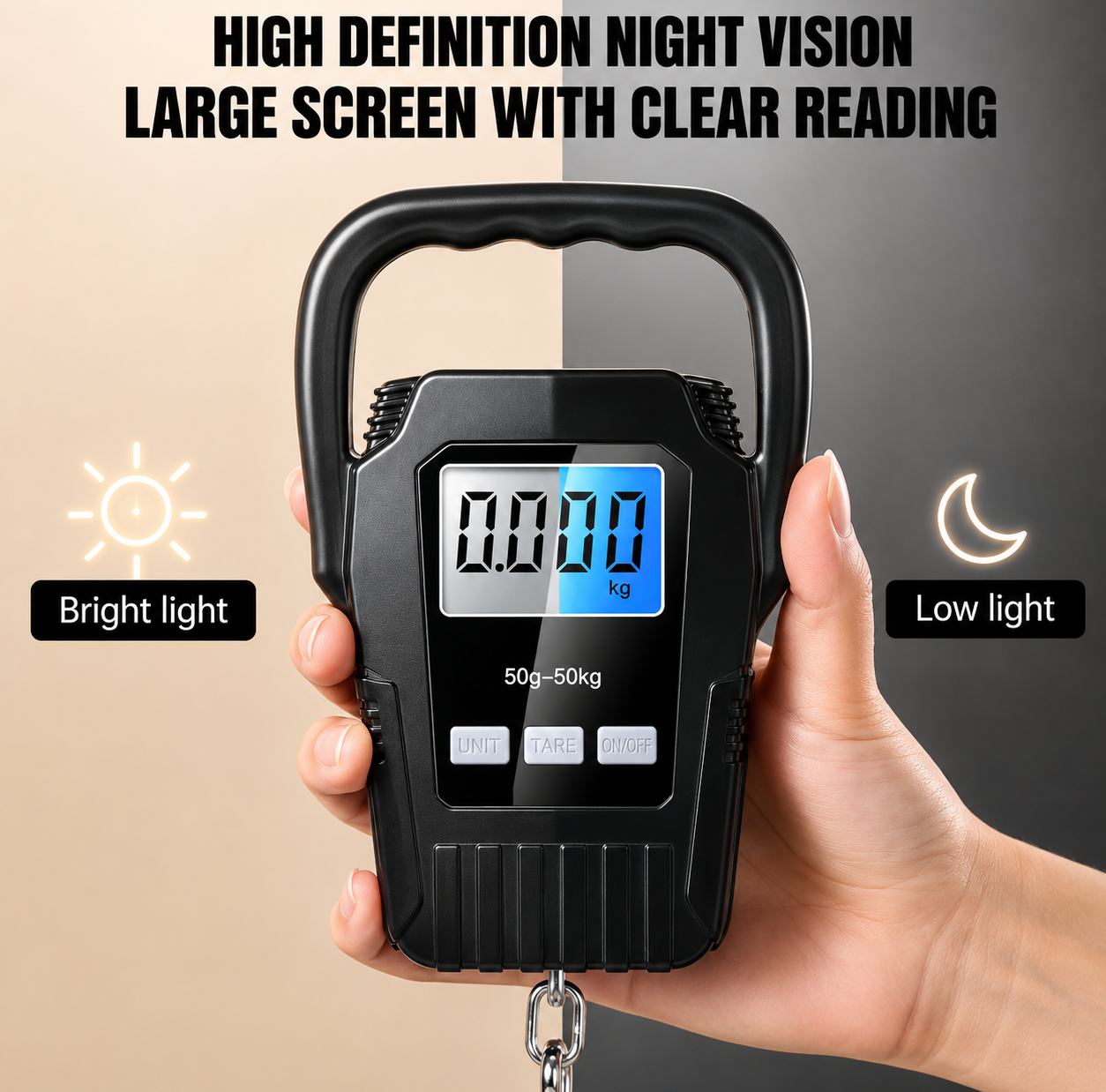 Portable Electronic Digital Hanging Scale (High-Precision LCD Display)