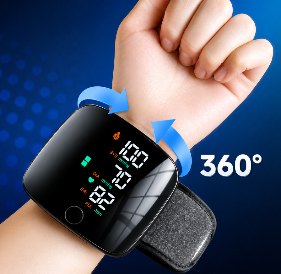 USB Rechargeable Automatic Digital Wrist Blood Pressure Monitor