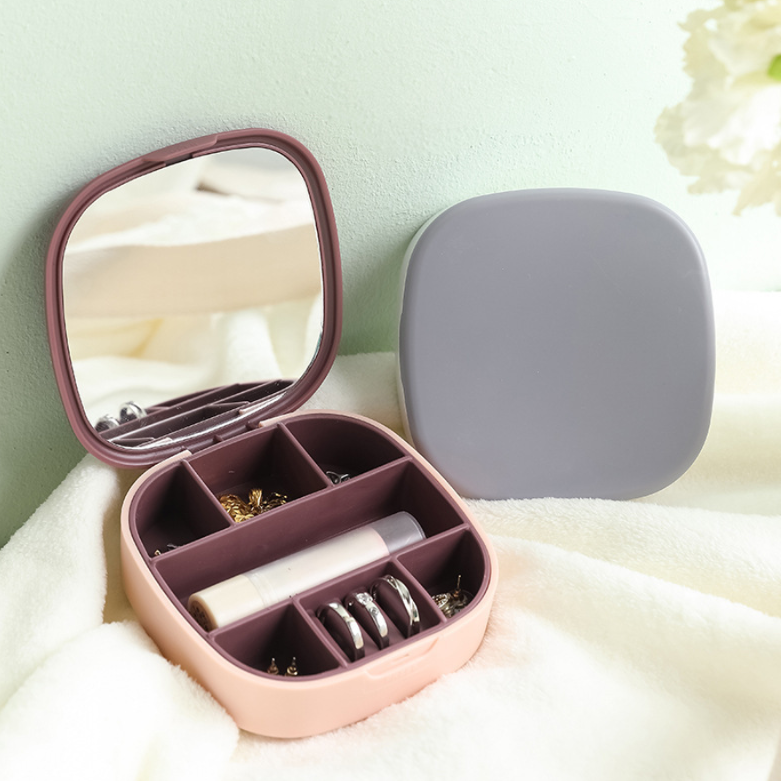 Fashion Jewellery Storage Box with Built-In Makeup Mirror