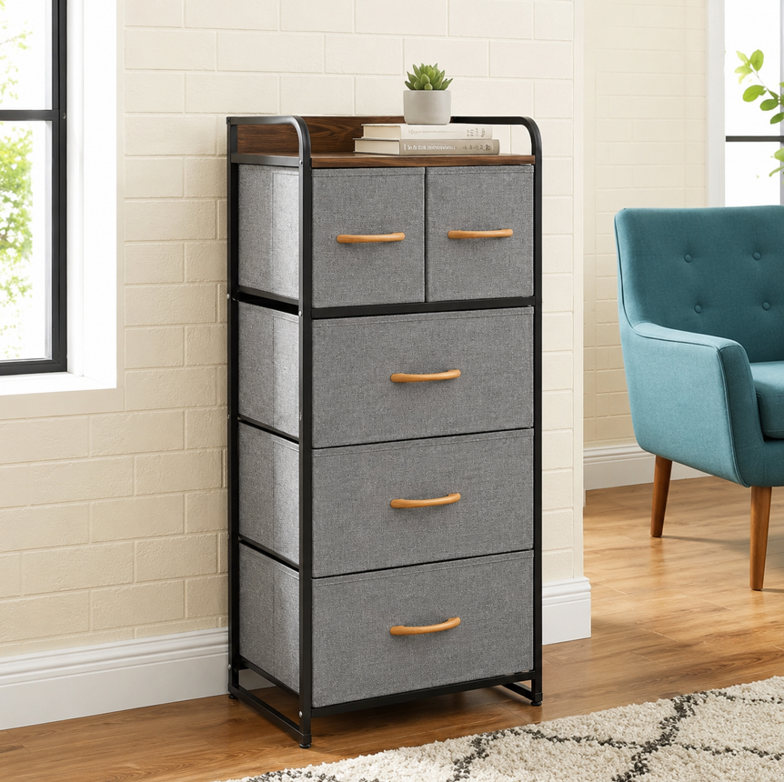 Fabric Free Standing Chest of Drawers
