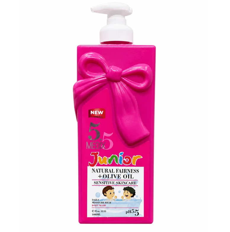 Medix 5.5 Junior Natural Fairness + Olive Oil Sensitive Skincare Body Wash – 1000ml